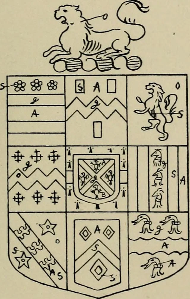 An illustration from The visitation of the county of Buckingham made in 1634 by John Philipot, esq. ..., 1909, leaf 56