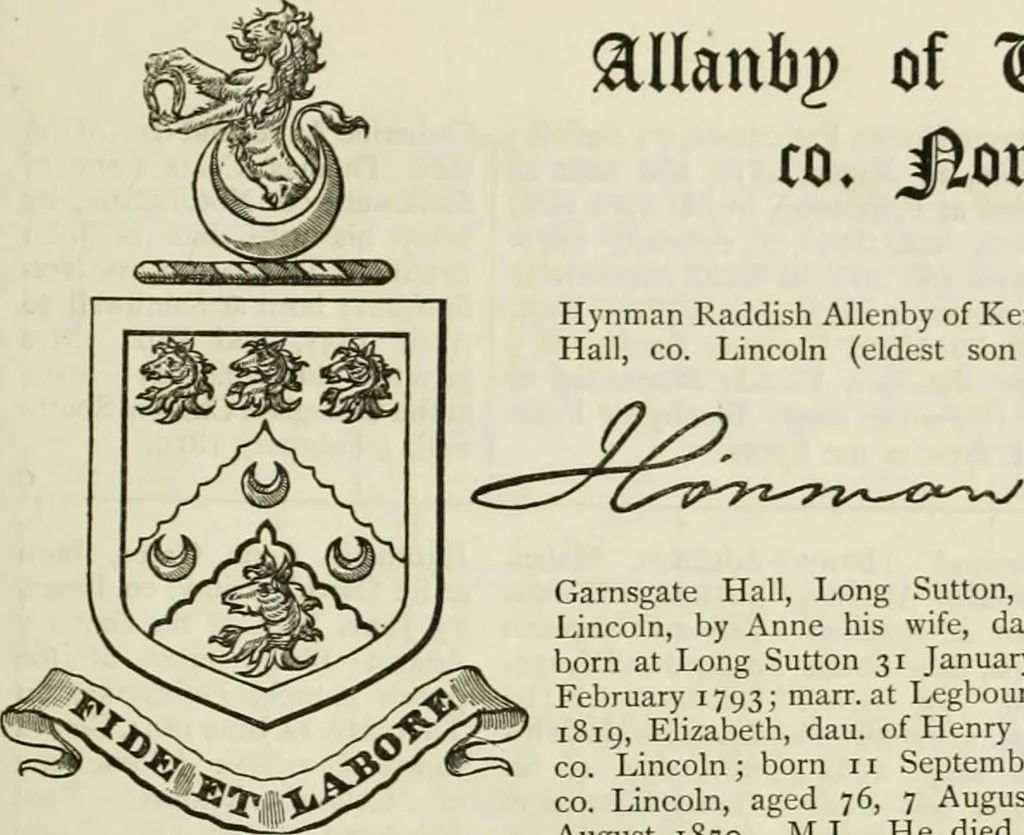 An illustration from Visitation of England and Wales, 1893, leaf 34