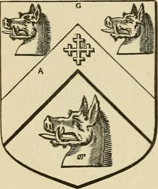 An illustration from The visitation of London, anno Domini 1633, 1634, and 1635. Made by Sr. Henry St. George, kt., Richmond herald, and deputy and marshal to Sr. Richard St. George, kt., Clarencieux king of armes, 1886, leaf 111