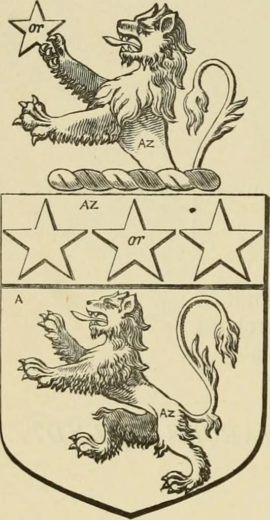 An illustration from The visitation of London, anno Domini 1633, 1634, and 1635. Made by Sr. Henry St. George, kt., Richmond herald, and deputy and marshal to Sr. Richard St. George, kt., Clarencieux king of armes, 1886, leaf 113