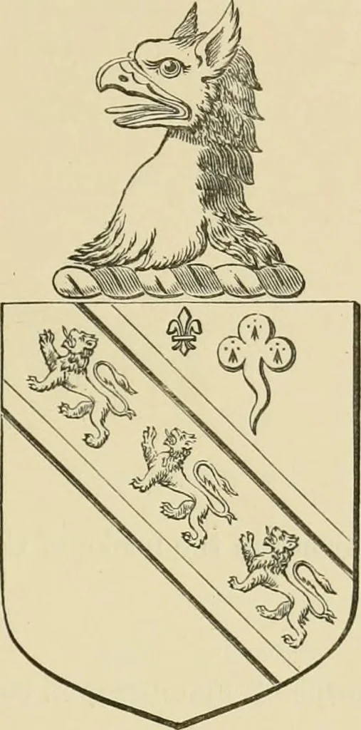 An illustration from The visitation of London, anno Domini 1633, 1634, and 1635. Made by Sr. Henry St. George, kt., Richmond herald, and deputy and marshal to Sr. Richard St. George, kt., Clarencieux king of armes, 1886, leaf 126