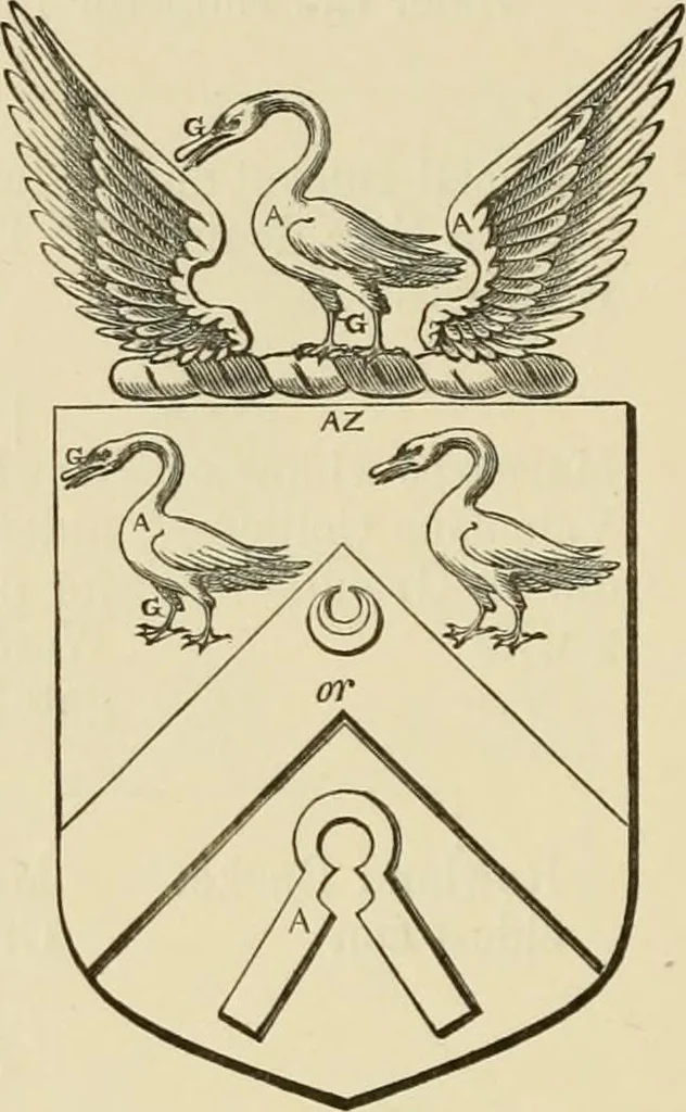 An illustration from The visitation of London, anno Domini 1633, 1634, and 1635. Made by Sr. Henry St. George, kt., Richmond herald, and deputy and marshal to Sr. Richard St. George, kt., Clarencieux king of armes, 1886, leaf 131