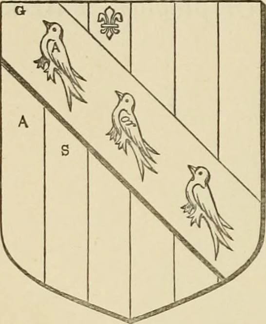 An illustration from The visitation of London, anno Domini 1633, 1634, and 1635. Made by Sr. Henry St. George, kt., Richmond herald, and deputy and marshal to Sr. Richard St. George, kt., Clarencieux king of armes, 1886, leaf 135