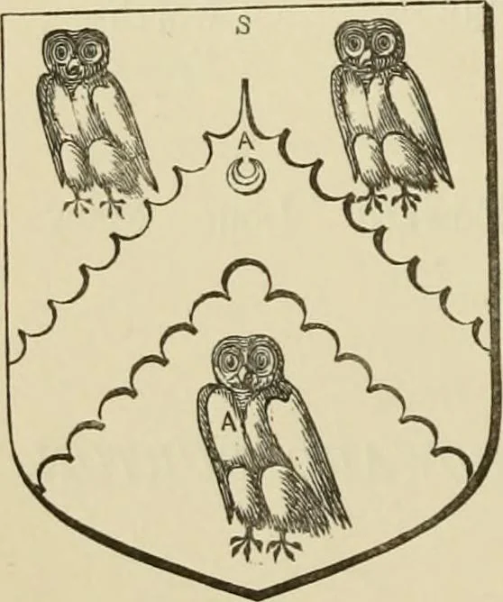 An illustration from The visitation of London, anno Domini 1633, 1634, and 1635. Made by Sr. Henry St. George, kt., Richmond herald, and deputy and marshal to Sr. Richard St. George, kt., Clarencieux king of armes, 1886, leaf 141