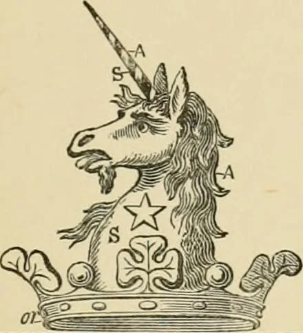 An illustration from The visitation of London, anno Domini 1633, 1634, and 1635. Made by Sr. Henry St. George, kt., Richmond herald, and deputy and marshal to Sr. Richard St. George, kt., Clarencieux king of armes, 1886, leaf 148