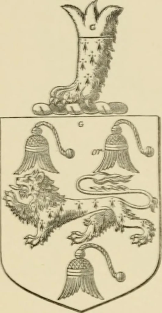 An illustration from The visitation of London, anno Domini 1633, 1634, and 1635. Made by Sr. Henry St. George, kt., Richmond herald, and deputy and marshal to Sr. Richard St. George, kt., Clarencieux king of armes, 1886, leaf 171