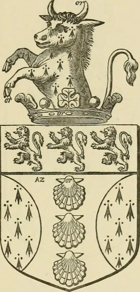 An illustration from The visitation of London, anno Domini 1633, 1634, and 1635. Made by Sr. Henry St. George, kt., Richmond herald, and deputy and marshal to Sr. Richard St. George, kt., Clarencieux king of armes, 1886, leaf 178