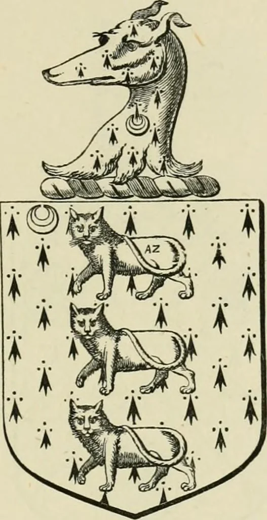 An illustration from The visitation of London, anno Domini 1633, 1634, and 1635. Made by Sr. Henry St. George, kt., Richmond herald, and deputy and marshal to Sr. Richard St. George, kt., Clarencieux king of armes, 1886, leaf 18
