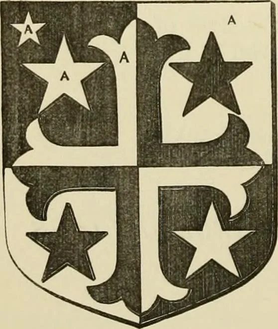 An illustration from The visitation of London, anno Domini 1633, 1634, and 1635. Made by Sr. Henry St. George, kt., Richmond herald, and deputy and marshal to Sr. Richard St. George, kt., Clarencieux king of armes, 1886, leaf 195