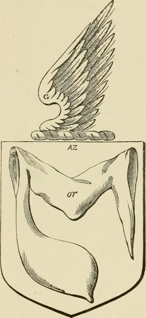 An illustration from The visitation of London, anno Domini 1633, 1634, and 1635. Made by Sr. Henry St. George, kt., Richmond herald, and deputy and marshal to Sr. Richard St. George, kt., Clarencieux king of armes, 1886, leaf 197