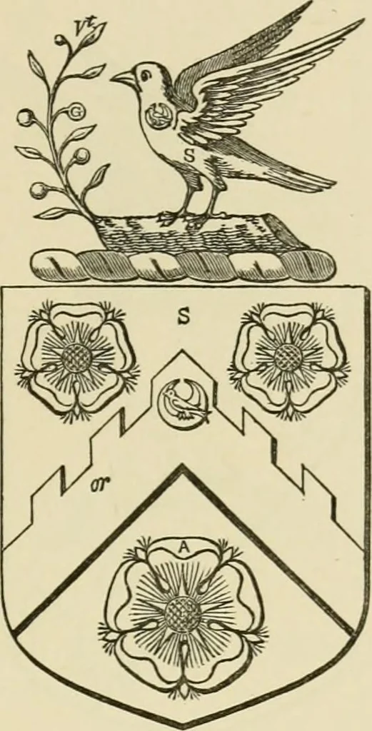An illustration from The visitation of London, anno Domini 1633, 1634, and 1635. Made by Sr. Henry St. George, kt., Richmond herald, and deputy and marshal to Sr. Richard St. George, kt., Clarencieux king of armes, 1886, leaf 204