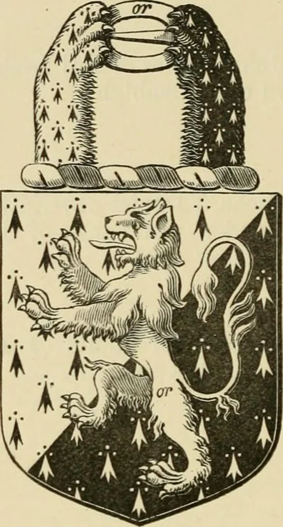 An illustration from The visitation of London, anno Domini 1633, 1634, and 1635. Made by Sr. Henry St. George, kt., Richmond herald, and deputy and marshal to Sr. Richard St. George, kt., Clarencieux king of armes, 1886, leaf 233