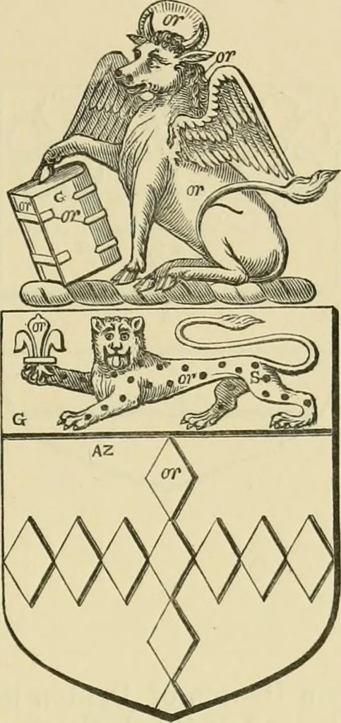 An illustration from The visitation of London, anno Domini 1633, 1634, and 1635. Made by Sr. Henry St. George, kt., Richmond herald, and deputy and marshal to Sr. Richard St. George, kt., Clarencieux king of armes, 1886, leaf 238