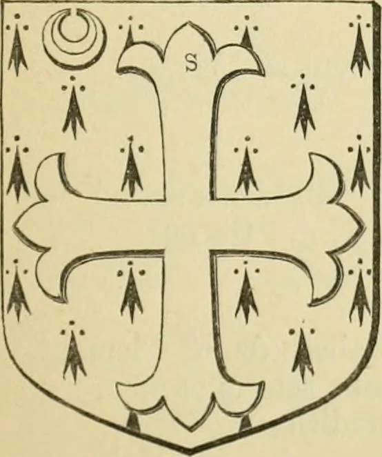 An illustration from The visitation of London, anno Domini 1633, 1634, and 1635. Made by Sr. Henry St. George, kt., Richmond herald, and deputy and marshal to Sr. Richard St. George, kt., Clarencieux king of armes, 1886, leaf 244