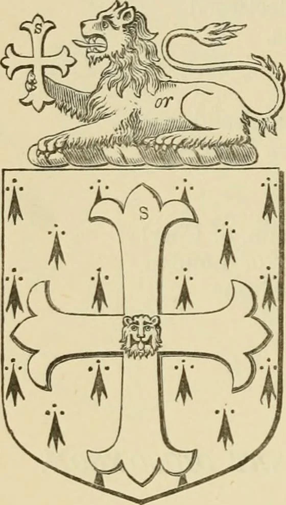 An illustration from The visitation of London, anno Domini 1633, 1634, and 1635. Made by Sr. Henry St. George, kt., Richmond herald, and deputy and marshal to Sr. Richard St. George, kt., Clarencieux king of armes, 1886, leaf 245
