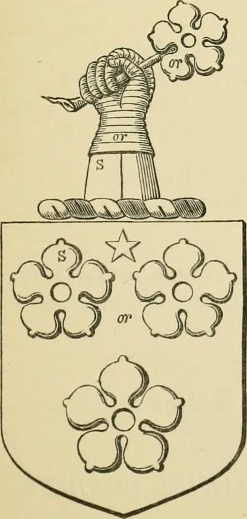 An illustration from The visitation of London, anno Domini 1633, 1634, and 1635. Made by Sr. Henry St. George, kt., Richmond herald, and deputy and marshal to Sr. Richard St. George, kt., Clarencieux king of armes, 1886, leaf 246