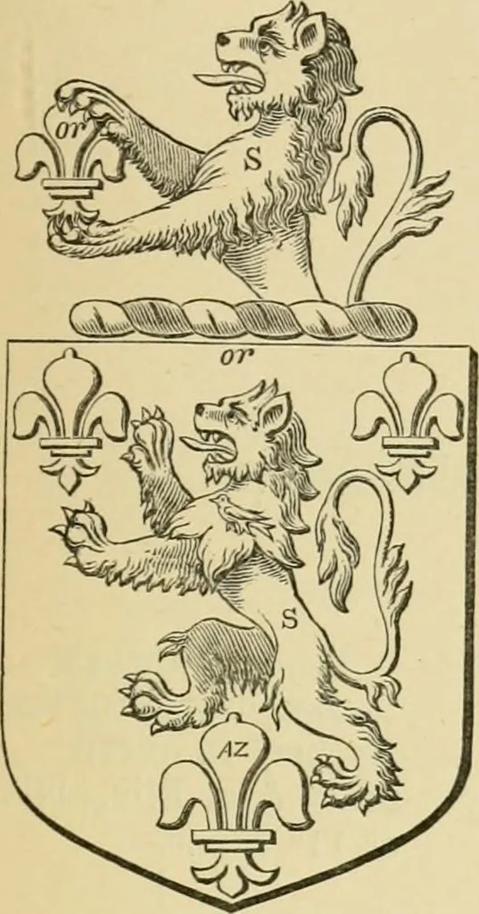 An illustration from The visitation of London, anno Domini 1633, 1634, and 1635. Made by Sr. Henry St. George, kt., Richmond herald, and deputy and marshal to Sr. Richard St. George, kt., Clarencieux king of armes, 1886, leaf 276