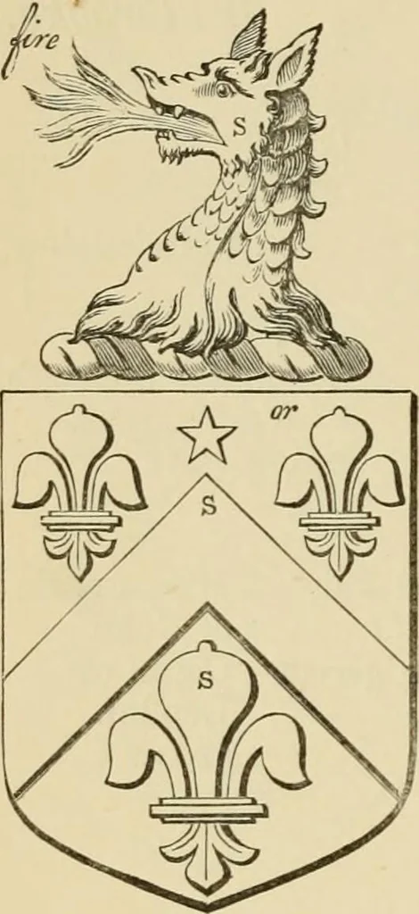 An illustration from The visitation of London, anno Domini 1633, 1634, and 1635. Made by Sr. Henry St. George, kt., Richmond herald, and deputy and marshal to Sr. Richard St. George, kt., Clarencieux king of armes, 1886, leaf 277
