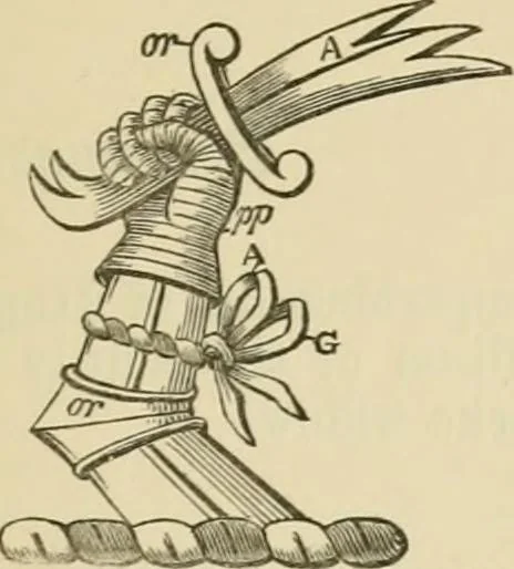 An illustration from The visitation of London, anno Domini 1633, 1634, and 1635. Made by Sr. Henry St. George, kt., Richmond herald, and deputy and marshal to Sr. Richard St. George, kt., Clarencieux king of armes, 1886, leaf 320