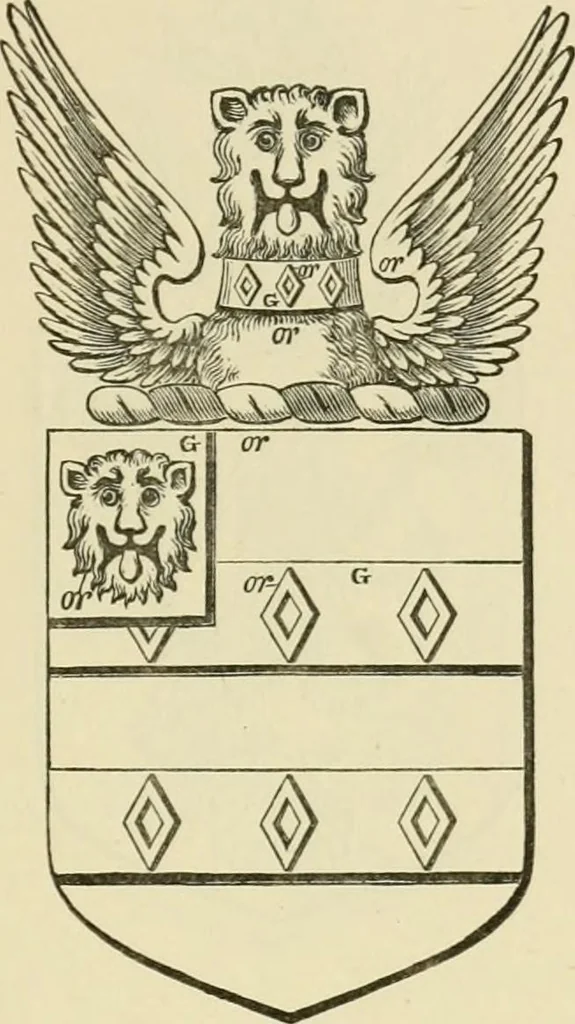 An illustration from The visitation of London, anno Domini 1633, 1634, and 1635. Made by Sr. Henry St. George, kt., Richmond herald, and deputy and marshal to Sr. Richard St. George, kt., Clarencieux king of armes, 1886, leaf 322