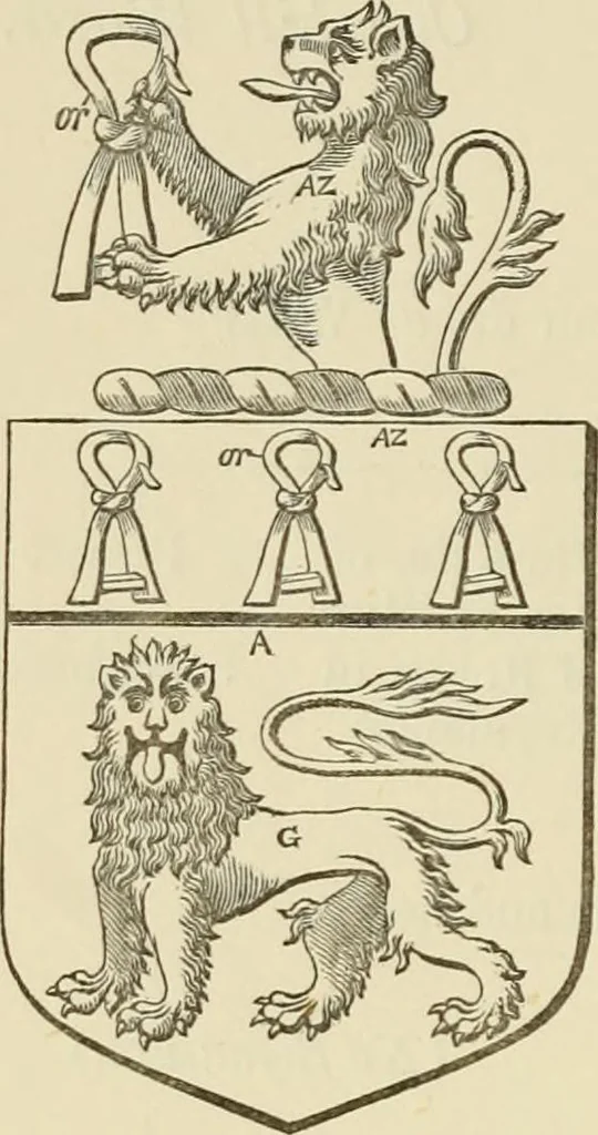 An illustration from The visitation of London, anno Domini 1633, 1634, and 1635. Made by Sr. Henry St. George, kt., Richmond herald, and deputy and marshal to Sr. Richard St. George, kt., Clarencieux king of armes, 1886, leaf 327