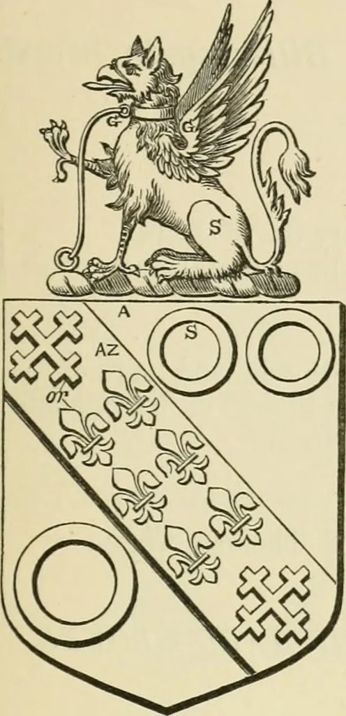 An illustration from The visitation of London, anno Domini 1633, 1634, and 1635. Made by Sr. Henry St. George, kt., Richmond herald, and deputy and marshal to Sr. Richard St. George, kt., Clarencieux king of armes, 1886, leaf 330