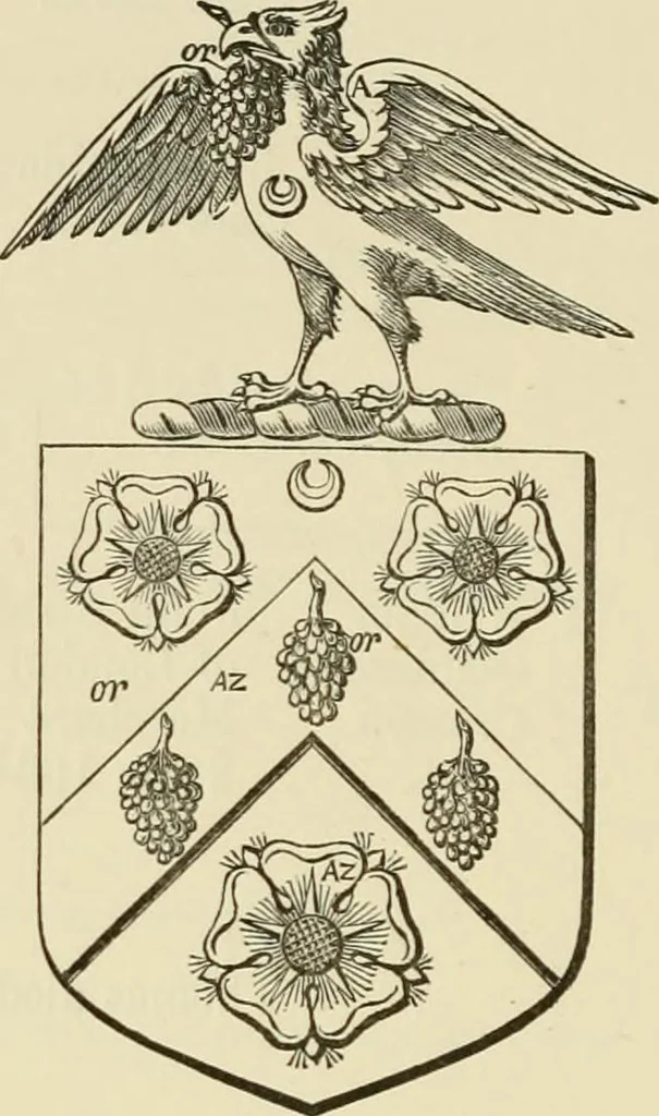 An illustration from The visitation of London, anno Domini 1633, 1634, and 1635. Made by Sr. Henry St. George, kt., Richmond herald, and deputy and marshal to Sr. Richard St. George, kt., Clarencieux king of armes, 1886, leaf 333