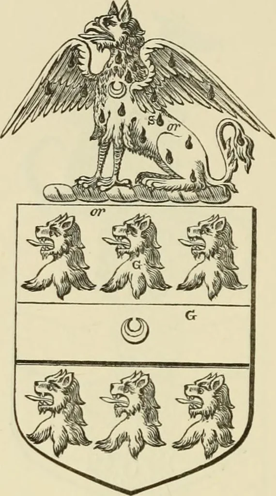 An illustration from The visitation of London, anno Domini 1633, 1634, and 1635. Made by Sr. Henry St. George, kt., Richmond herald, and deputy and marshal to Sr. Richard St. George, kt., Clarencieux king of armes, 1886, leaf 337