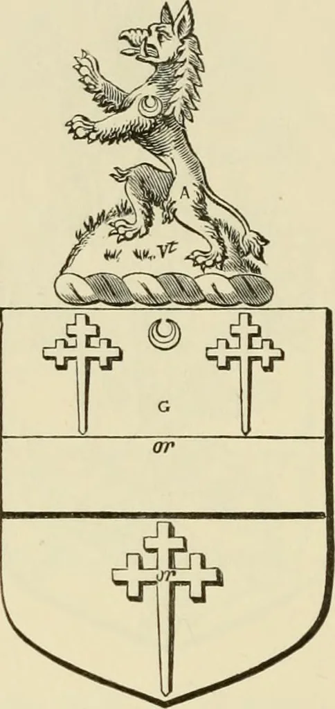 An illustration from The visitation of London, anno Domini 1633, 1634, and 1635. Made by Sr. Henry St. George, kt., Richmond herald, and deputy and marshal to Sr. Richard St. George, kt., Clarencieux king of armes, 1886, leaf 339