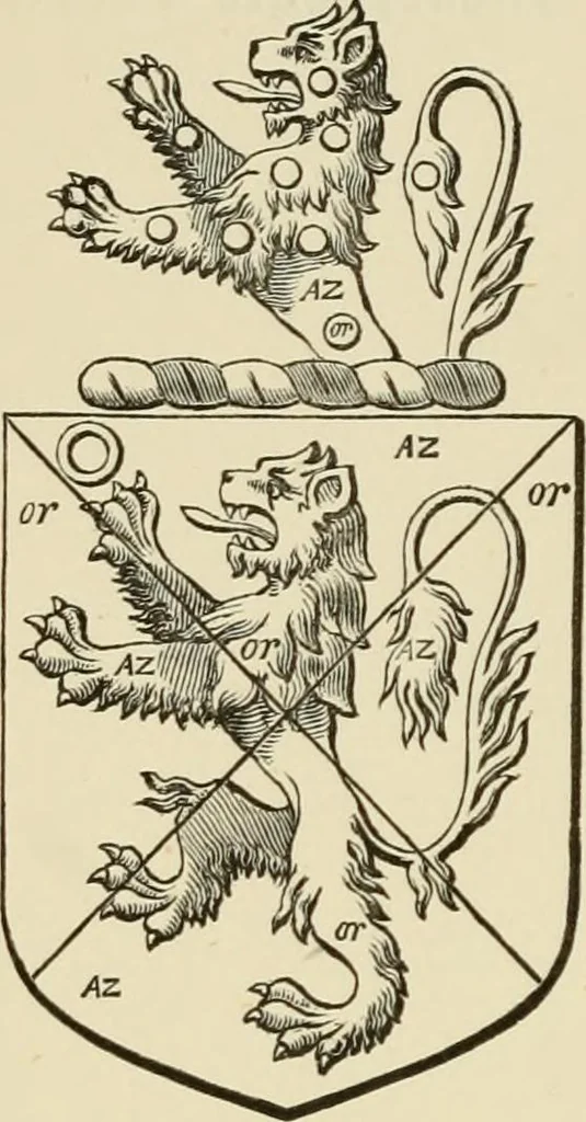 An illustration from The visitation of London, anno Domini 1633, 1634, and 1635. Made by Sr. Henry St. George, kt., Richmond herald, and deputy and marshal to Sr. Richard St. George, kt., Clarencieux king of armes, 1886, leaf 341