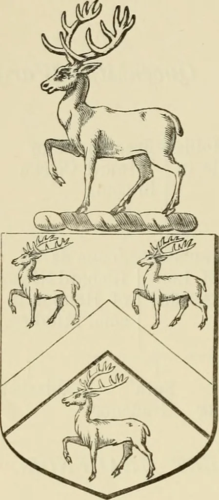 An illustration from The visitation of London, anno Domini 1633, 1634, and 1635. Made by Sr. Henry St. George, kt., Richmond herald, and deputy and marshal to Sr. Richard St. George, kt., Clarencieux king of armes, 1886, leaf 345
