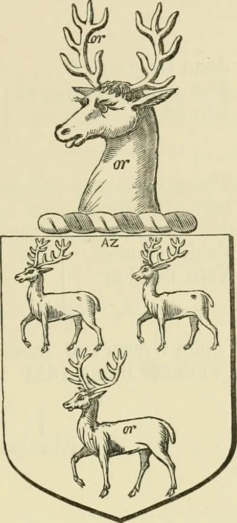 An illustration from The visitation of London, anno Domini 1633, 1634, and 1635. Made by Sr. Henry St. George, kt., Richmond herald, and deputy and marshal to Sr. Richard St. George, kt., Clarencieux king of armes, 1886, leaf 346