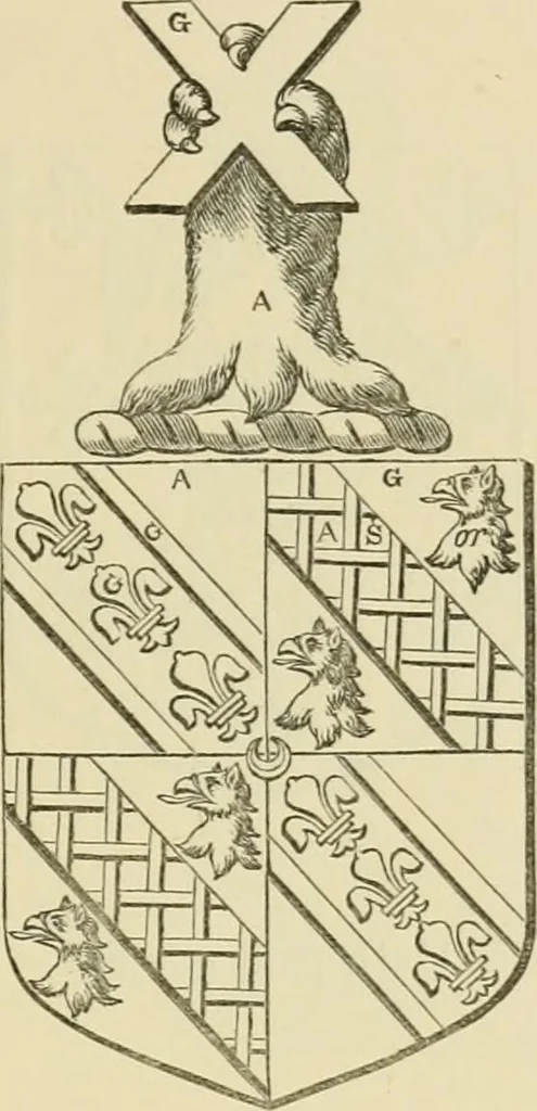 An illustration from The visitation of London, anno Domini 1633, 1634, and 1635. Made by Sr. Henry St. George, kt., Richmond herald, and deputy and marshal to Sr. Richard St. George, kt., Clarencieux king of armes, 1886, leaf 352