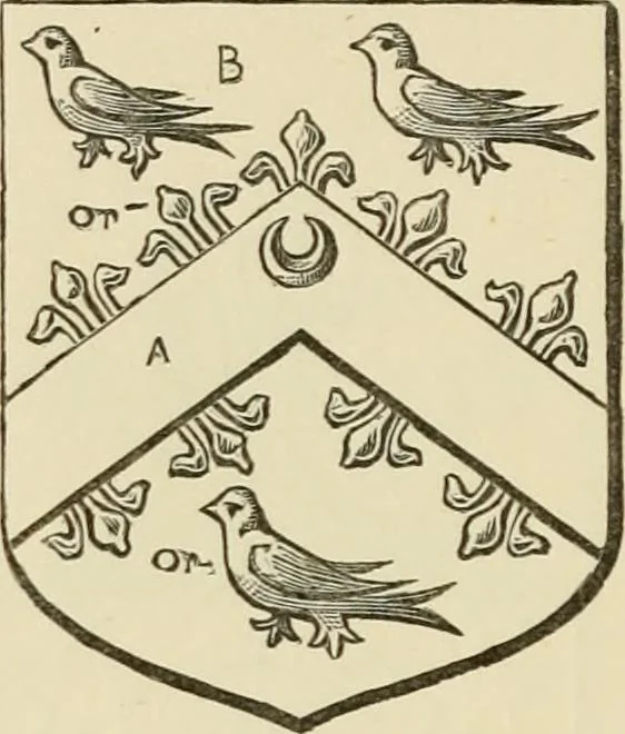 An illustration from The visitation of London, anno Domini 1633, 1634, and 1635. Made by Sr. Henry St. George, kt., Richmond herald, and deputy and marshal to Sr. Richard St. George, kt., Clarencieux king of armes, 1886, leaf 355