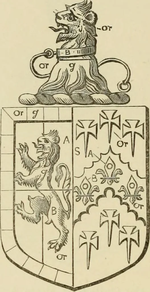 An illustration from The visitation of London, anno Domini 1633, 1634, and 1635. Made by Sr. Henry St. George, kt., Richmond herald, and deputy and marshal to Sr. Richard St. George, kt., Clarencieux king of armes, 1886, leaf 363