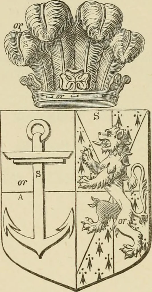 An illustration from The visitation of London, anno Domini 1633, 1634, and 1635. Made by Sr. Henry St. George, kt., Richmond herald, and deputy and marshal to Sr. Richard St. George, kt., Clarencieux king of armes, 1886, leaf 365