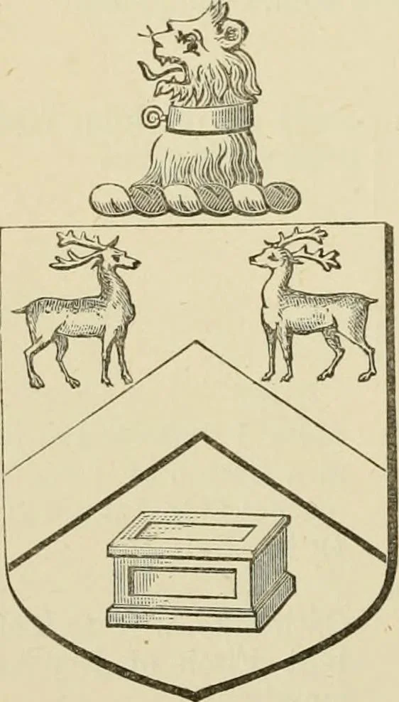 An illustration from The visitation of London, anno Domini 1633, 1634, and 1635. Made by Sr. Henry St. George, kt., Richmond herald, and deputy and marshal to Sr. Richard St. George, kt., Clarencieux king of armes, 1886, leaf 369