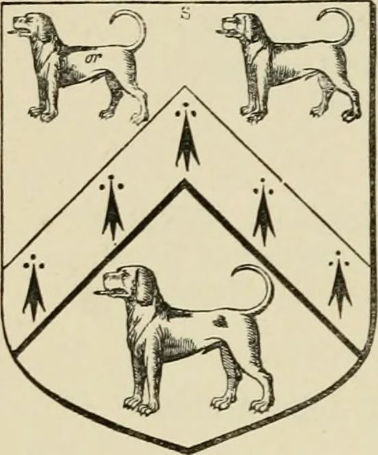 An illustration from The visitation of London, anno Domini 1633, 1634, and 1635. Made by Sr. Henry St. George, kt., Richmond herald, and deputy and marshal to Sr. Richard St. George, kt., Clarencieux king of armes, 1886, leaf 37