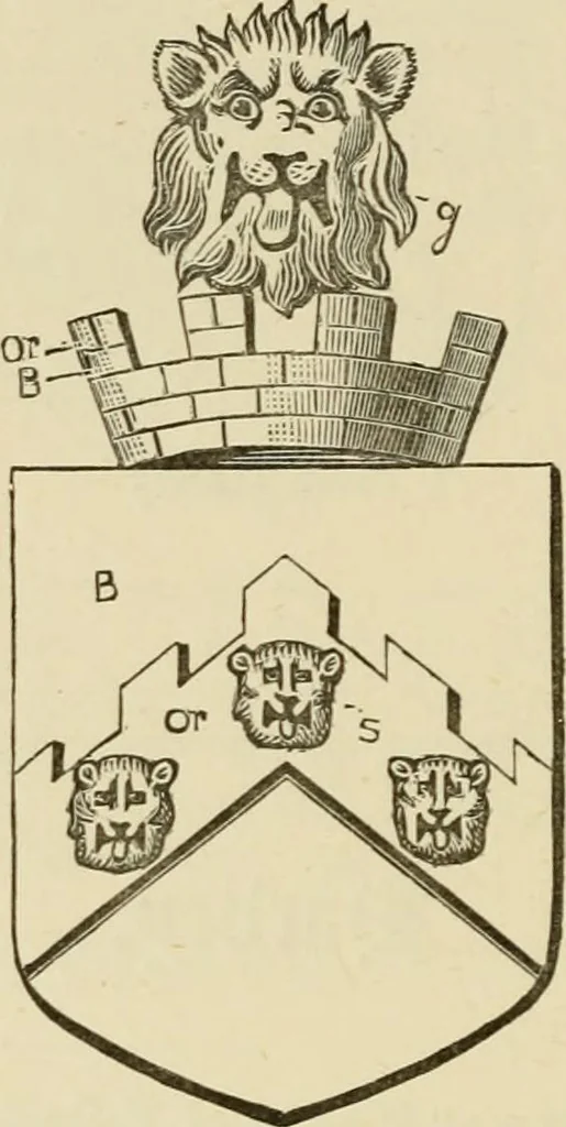 An illustration from The visitation of London, anno Domini 1633, 1634, and 1635. Made by Sr. Henry St. George, kt., Richmond herald, and deputy and marshal to Sr. Richard St. George, kt., Clarencieux king of armes, 1886, leaf 373