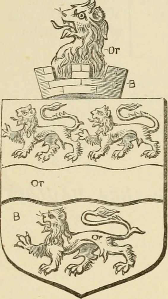 An illustration from The visitation of London, anno Domini 1633, 1634, and 1635. Made by Sr. Henry St. George, kt., Richmond herald, and deputy and marshal to Sr. Richard St. George, kt., Clarencieux king of armes, 1886, leaf 379