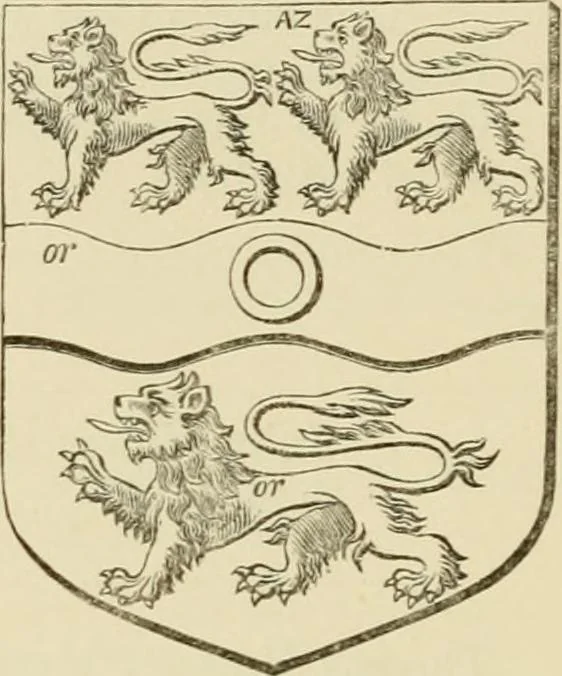 An illustration from The visitation of London, anno Domini 1633, 1634, and 1635. Made by Sr. Henry St. George, kt., Richmond herald, and deputy and marshal to Sr. Richard St. George, kt., Clarencieux king of armes, 1886, leaf 381