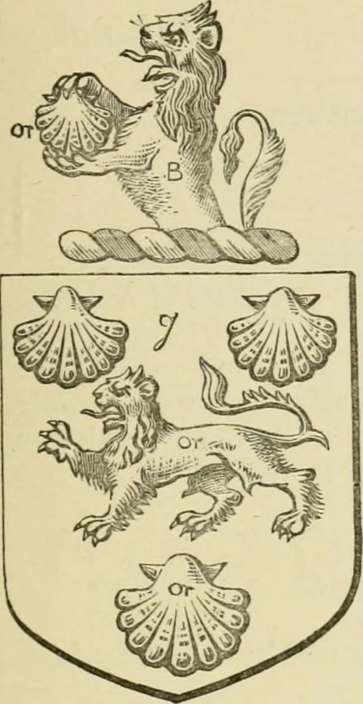 An illustration from The visitation of London, anno Domini 1633, 1634, and 1635. Made by Sr. Henry St. George, kt., Richmond herald, and deputy and marshal to Sr. Richard St. George, kt., Clarencieux king of armes, 1886, leaf 388