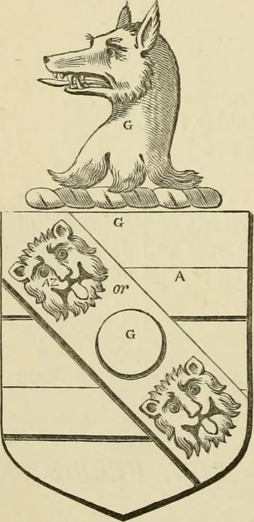An illustration from The visitation of London, anno Domini 1633, 1634, and 1635. Made by Sr. Henry St. George, kt., Richmond herald, and deputy and marshal to Sr. Richard St. George, kt., Clarencieux king of armes, 1886, leaf 393