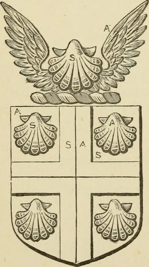 An illustration from The visitation of London, anno Domini 1633, 1634, and 1635. Made by Sr. Henry St. George, kt., Richmond herald, and deputy and marshal to Sr. Richard St. George, kt., Clarencieux king of armes, 1886, leaf 407