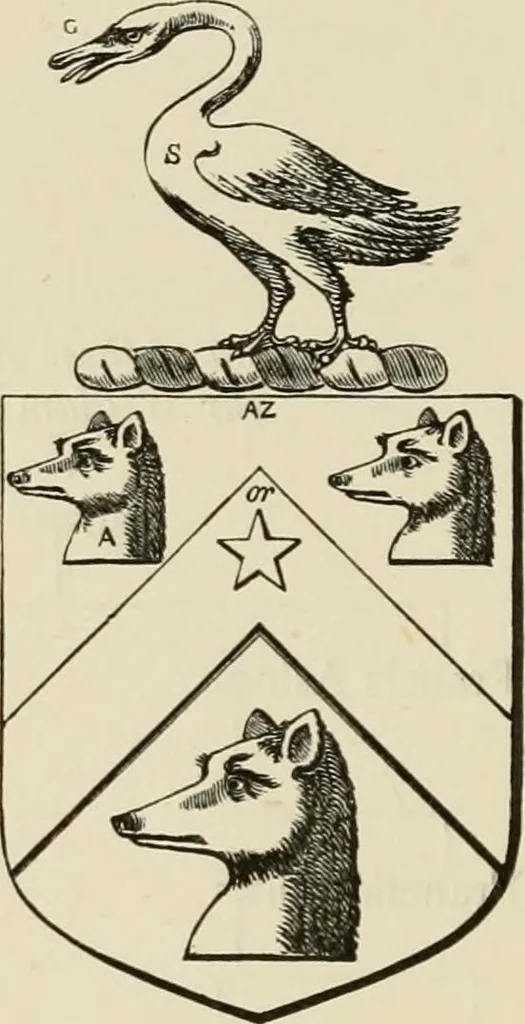 An illustration from The visitation of London, anno Domini 1633, 1634, and 1635. Made by Sr. Henry St. George, kt., Richmond herald, and deputy and marshal to Sr. Richard St. George, kt., Clarencieux king of armes, 1886, leaf 41