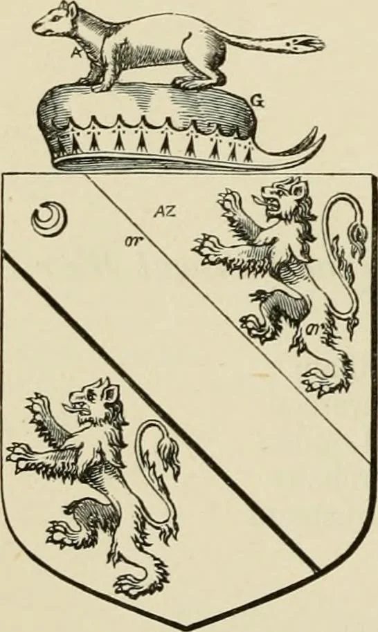 An illustration from The visitation of London, anno Domini 1633, 1634, and 1635. Made by Sr. Henry St. George, kt., Richmond herald, and deputy and marshal to Sr. Richard St. George, kt., Clarencieux king of armes, 1886, leaf 45