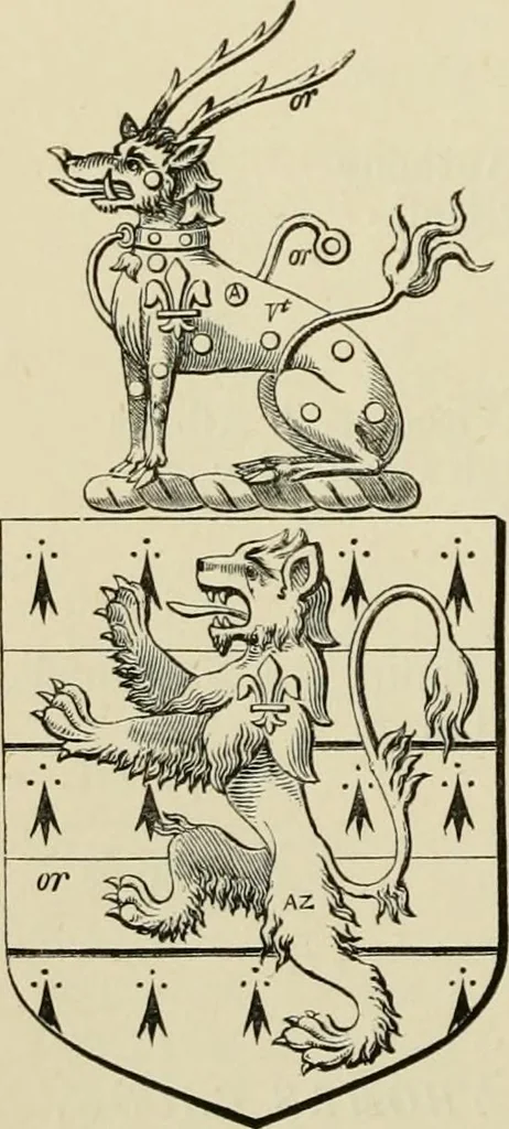An illustration from The visitation of London, anno Domini 1633, 1634, and 1635. Made by Sr. Henry St. George, kt., Richmond herald, and deputy and marshal to Sr. Richard St. George, kt., Clarencieux king of armes, 1886, leaf 51