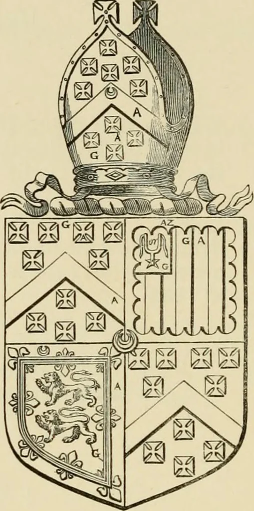 An illustration from The visitation of London, anno Domini 1633, 1634, and 1635. Made by Sr. Henry St. George, kt., Richmond herald, and deputy and marshal to Sr. Richard St. George, kt., Clarencieux king of armes, 1886, leaf 59