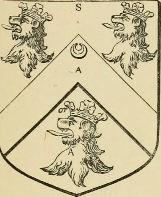 An illustration from The visitation of London, anno Domini 1633, 1634, and 1635. Made by Sr. Henry St. George, kt., Richmond herald, and deputy and marshal to Sr. Richard St. George, kt., Clarencieux king of armes, 1886, leaf 72