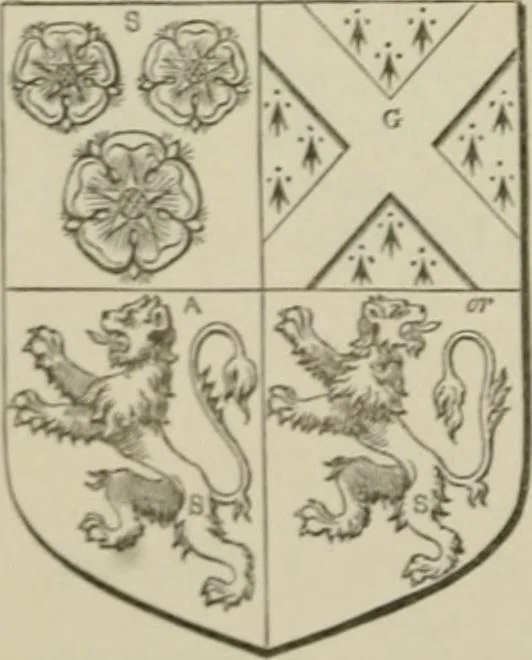 An illustration from The visitation of London : anno Domini 1633, 1634, and 1635. Made by Sr. Henry St. George, kt., Richmond herald, and deputy and marshal to Sr. Richard St. George, kt., Clarencieux king of armes, 1880, leaf 103